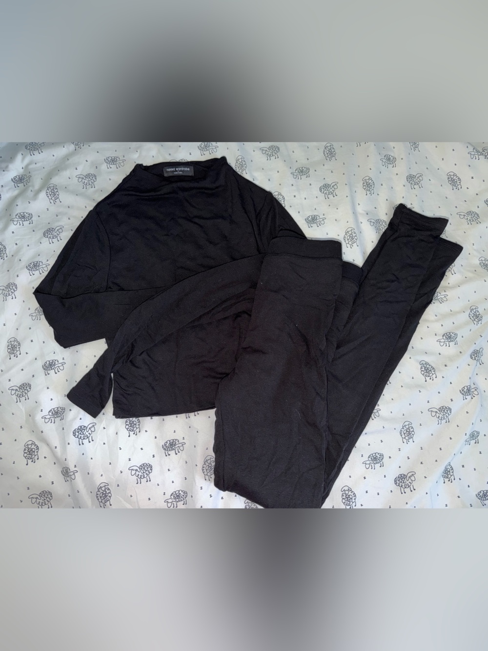 NAKED WARDROBE BLACK LEGGING SET